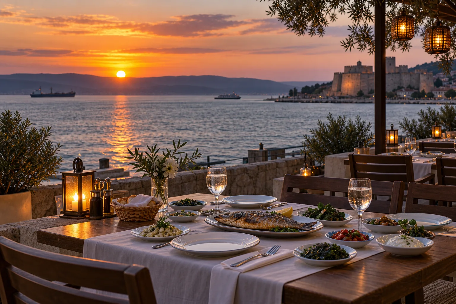 Sunset & dinner